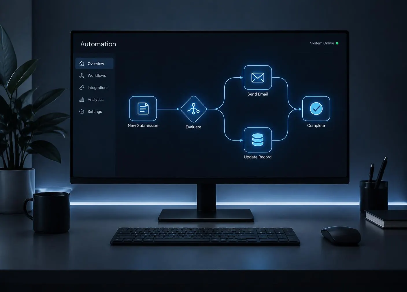 Automated finance workflow running on a dashboard