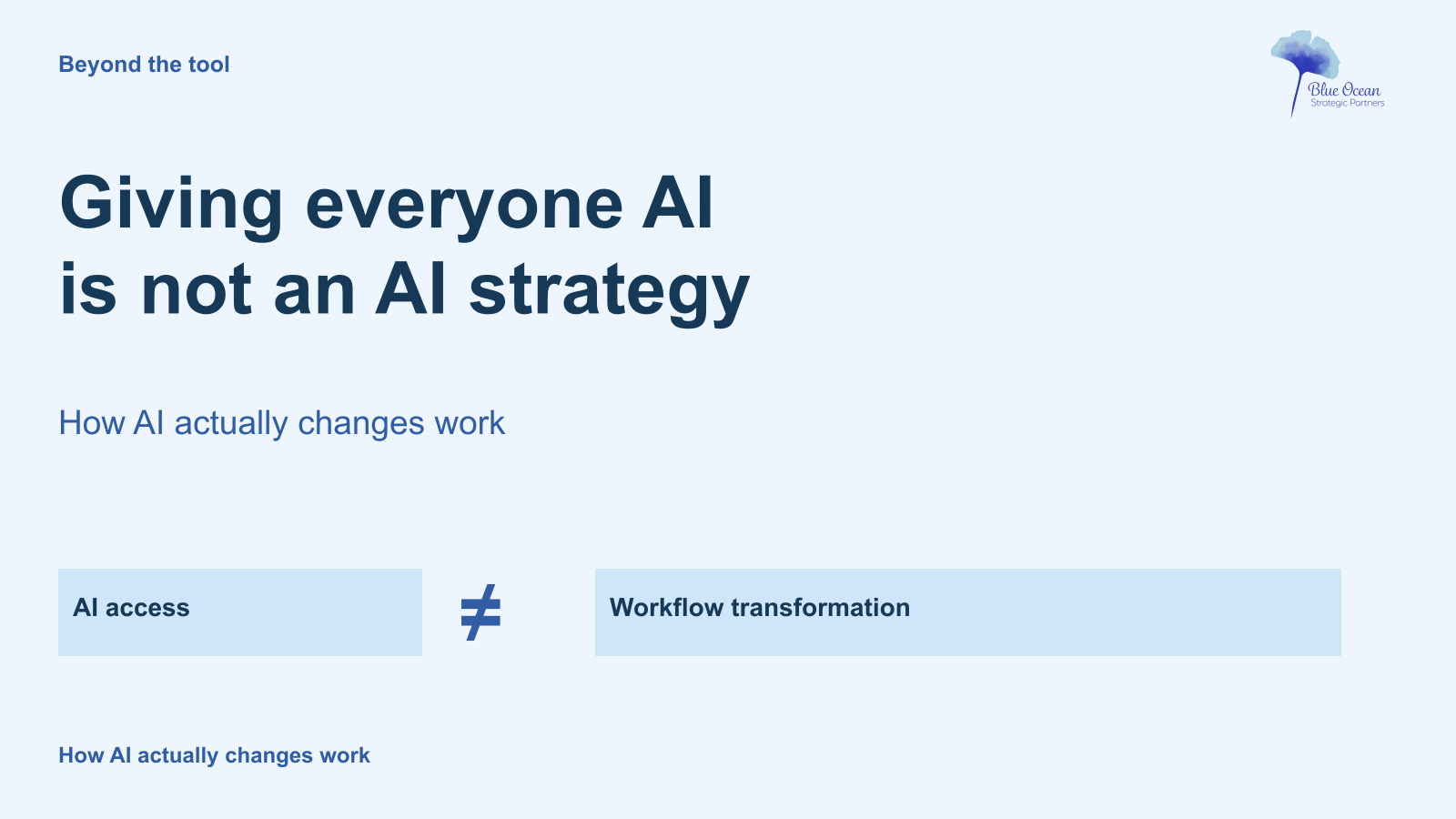AI access and workflow transformation are different